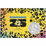 Spongebob Squarepants 25th Anniversary 2024 $1 1oz Silver Coin in Card