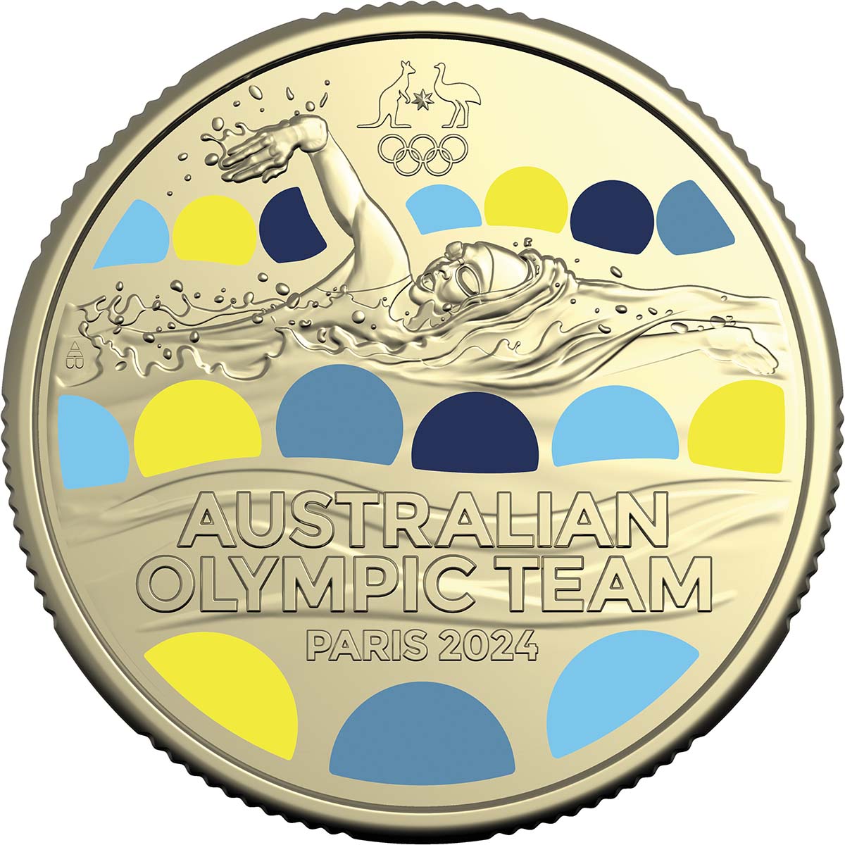 Australian Olympic Team 2024 $1 Coloured Al-Br Uncirculated Coin ...