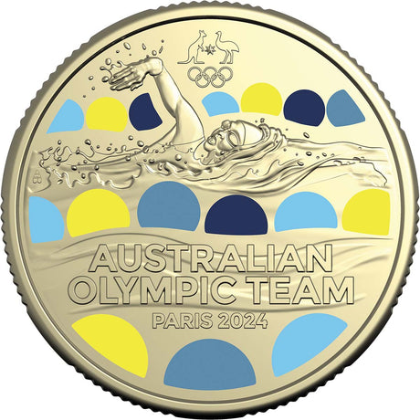 Australian Olympic Team 2024 $1 Coloured Al-Br Uncirculated Coin