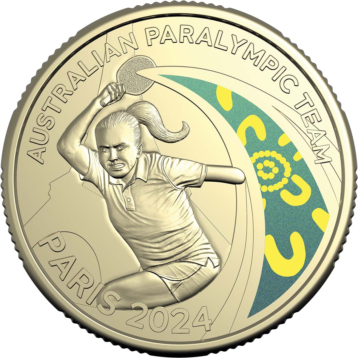 Australian Paralympic Team 2024 $1 Coloured Al-Br Uncirculated Coin