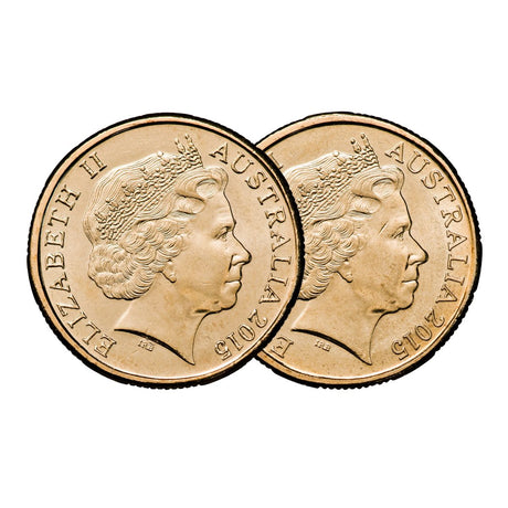 Australia 2015 $1 Mob of Roos & 100 Years of ANZAC Aluminium-Bronze Uncirculated Coin Pair