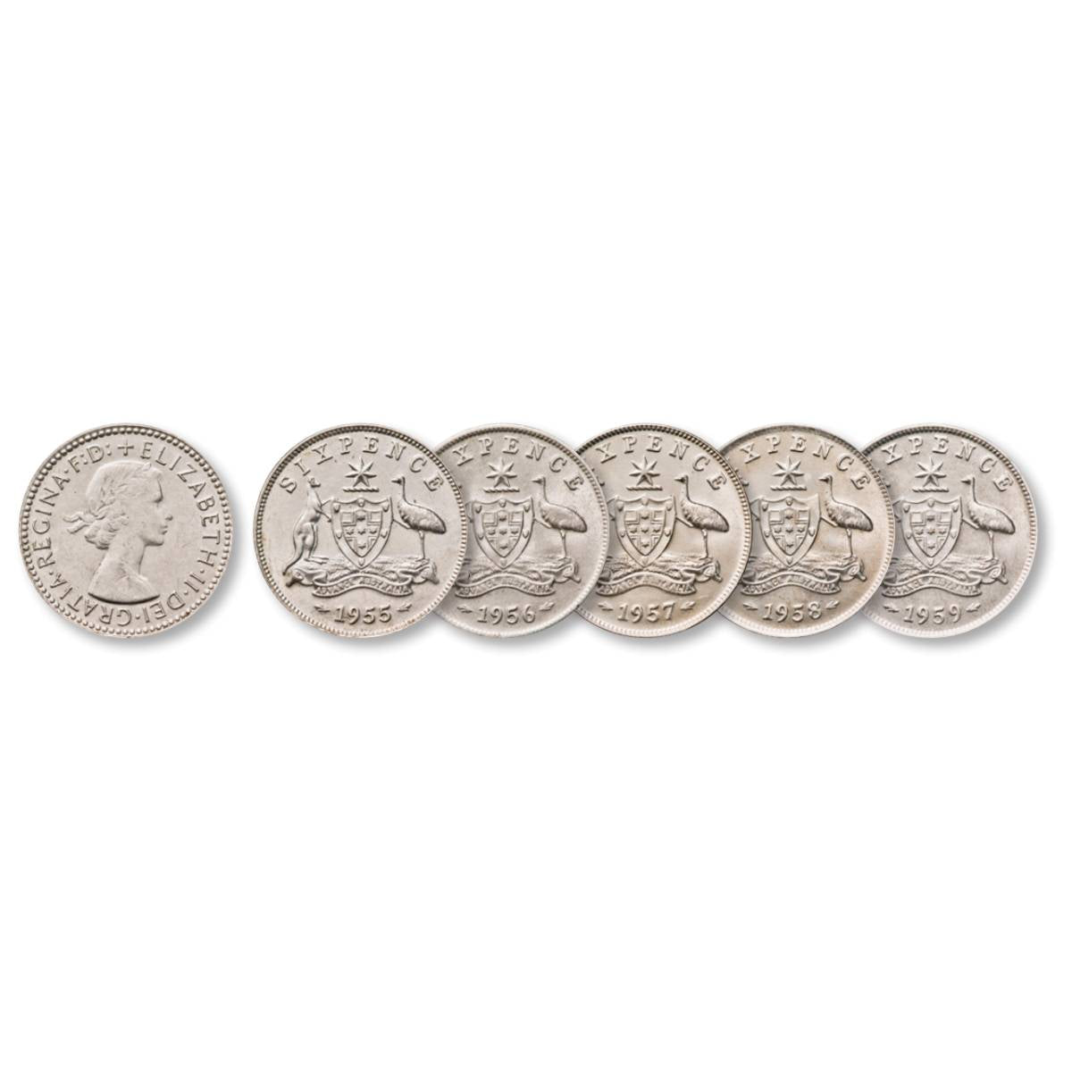 Australia Elizabeth II 1953-59 about Uncirculated-Uncirculated 35-Coin Set