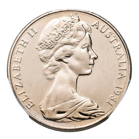 Australia Royal Canadian Mint 1981 20c Coin PCGS MS65 (Gem Uncirculated)