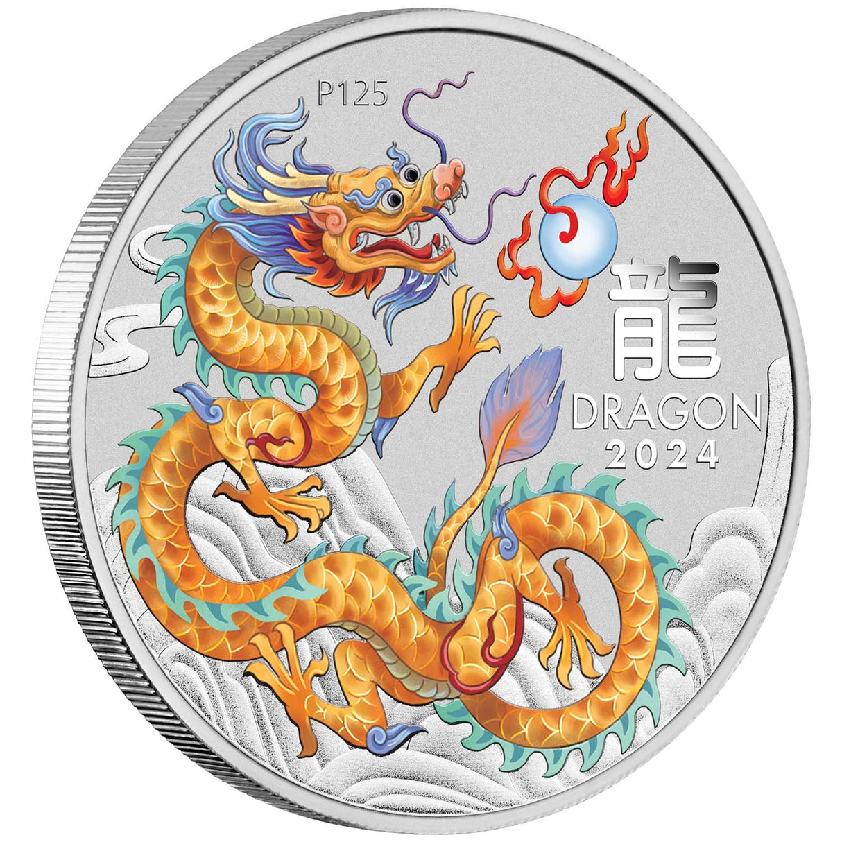 ANA World’s Fair of Money Australian Year of the Dragon 2024 $1 Colour 1oz Silver Brilliant Uncirculated Coin