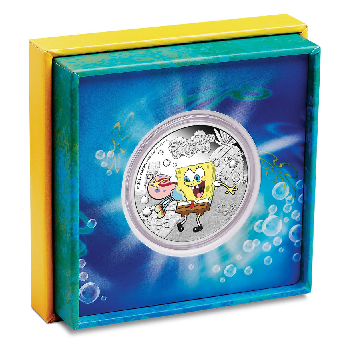 SpongeBob SquarePants – SpongeBob and Gary 2024 $1 Colour 1oz Silver Proof Coin