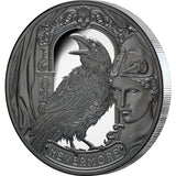 The Raven 2025 $5 2oz Silver Black Proof Coin