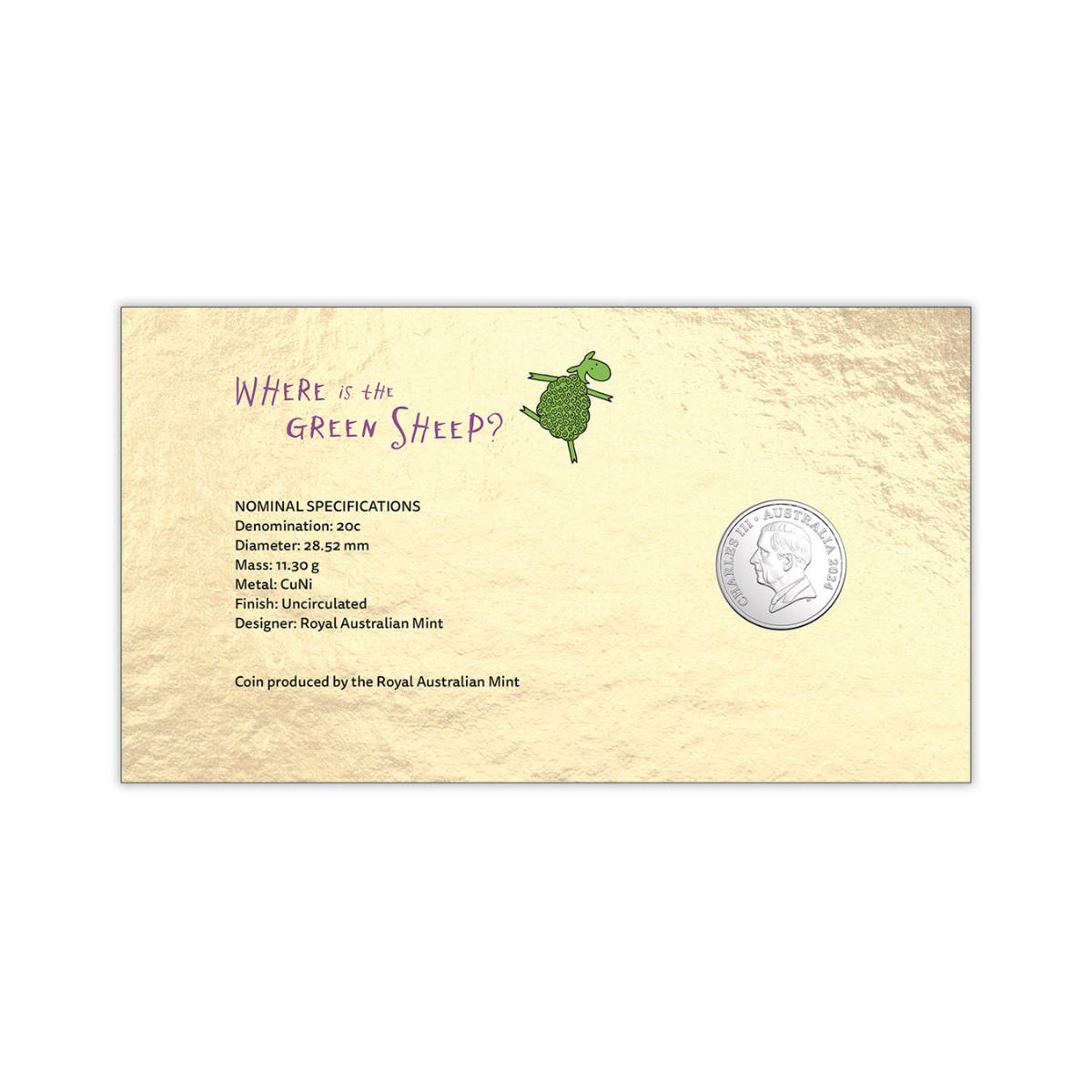 Where is the Green Sheep 20th Anniversary 2024 20c Stamp & Coin Cover