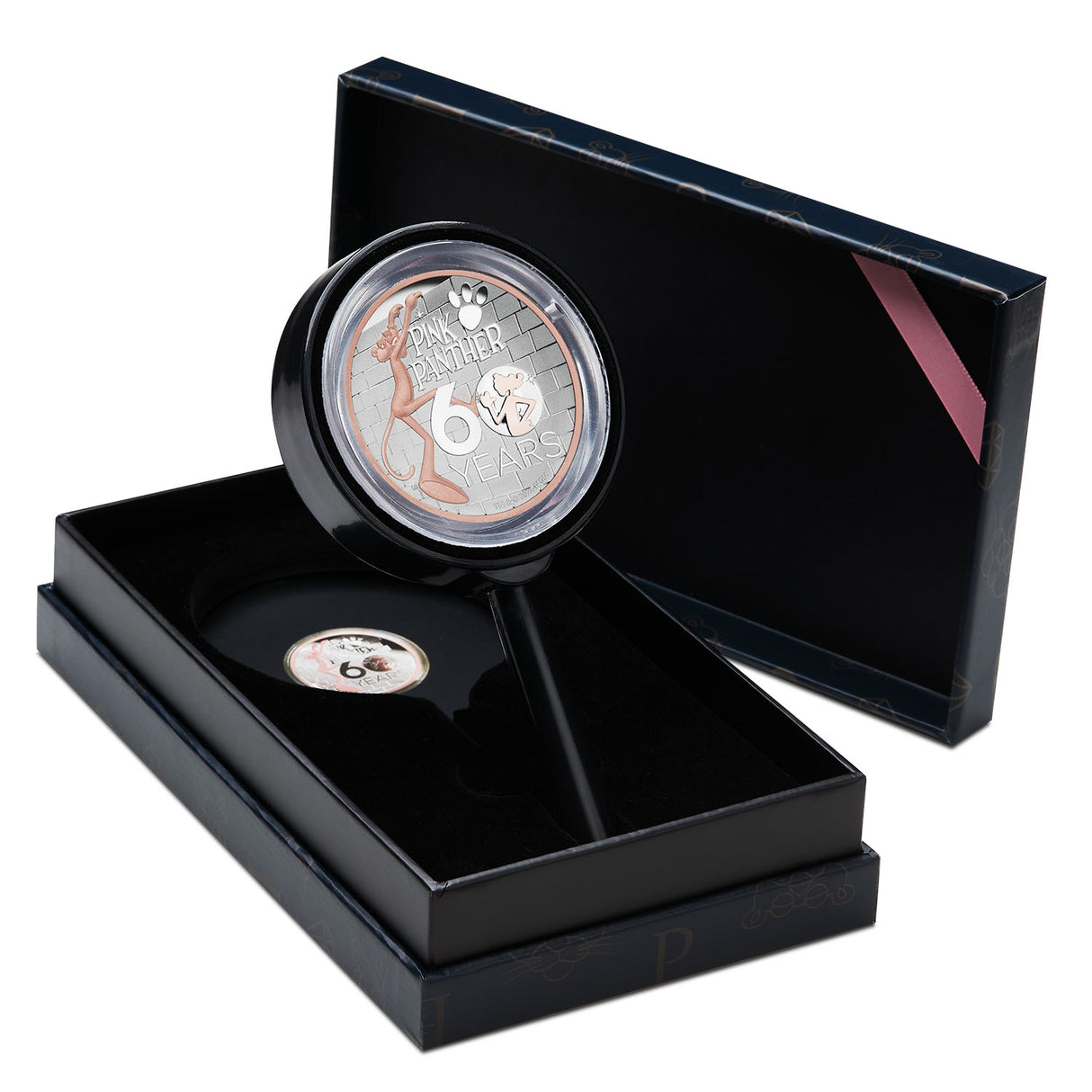 The Pink Panther 60th Anniversary 2024 $5 High Relief Gold-plated 5oz Silver Proof Coin