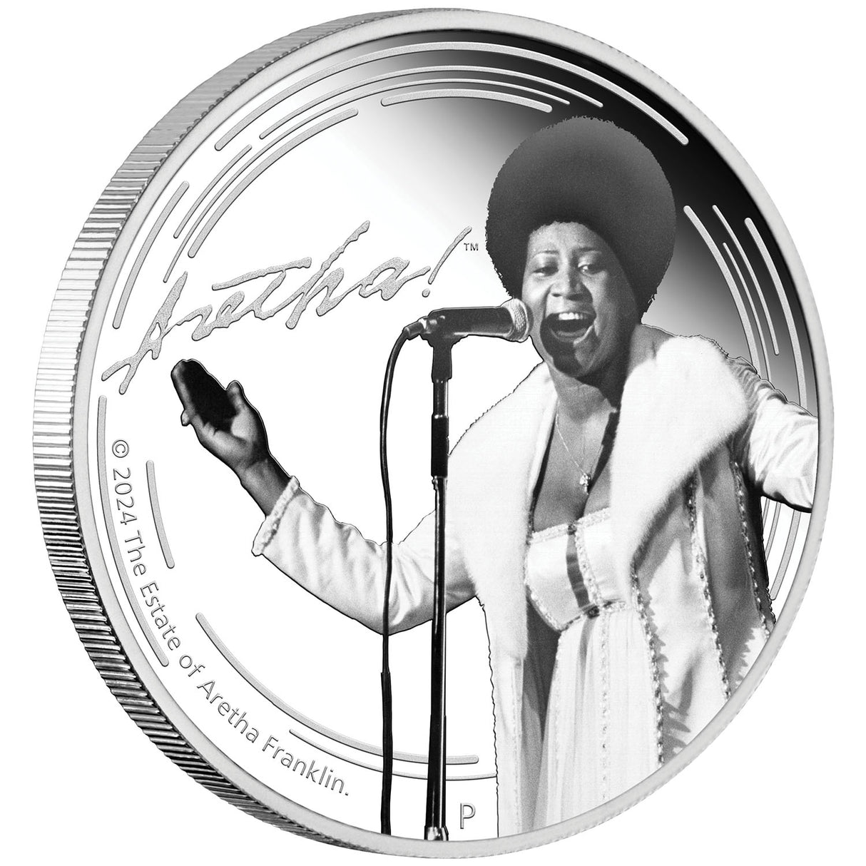 Aretha Franklin 2024 $1 Colour 1oz Silver Proof Coin