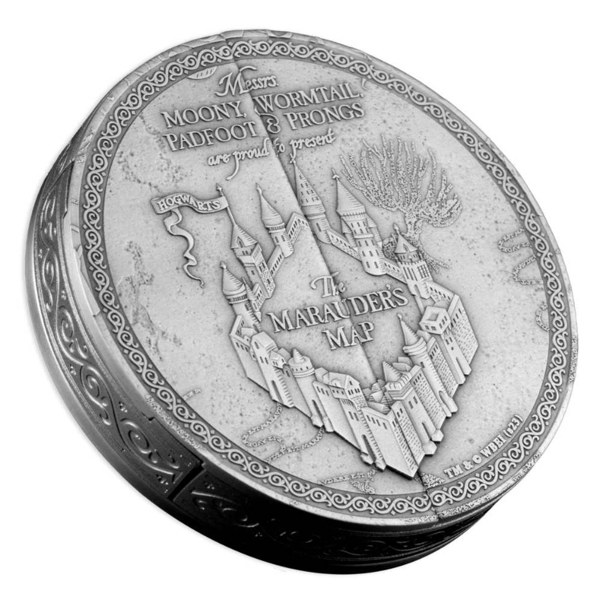 Harry Potter Marauders Map 2024 $10 5oz Silver Antiqued Finish Coin