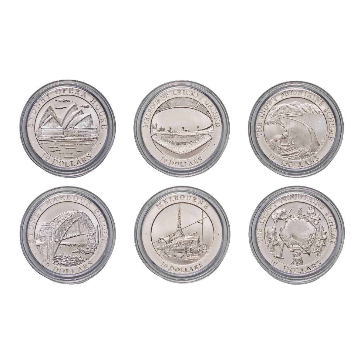 Australia 1997-99 $10 Landmarks 6-Coin Silver Uncirculated Set