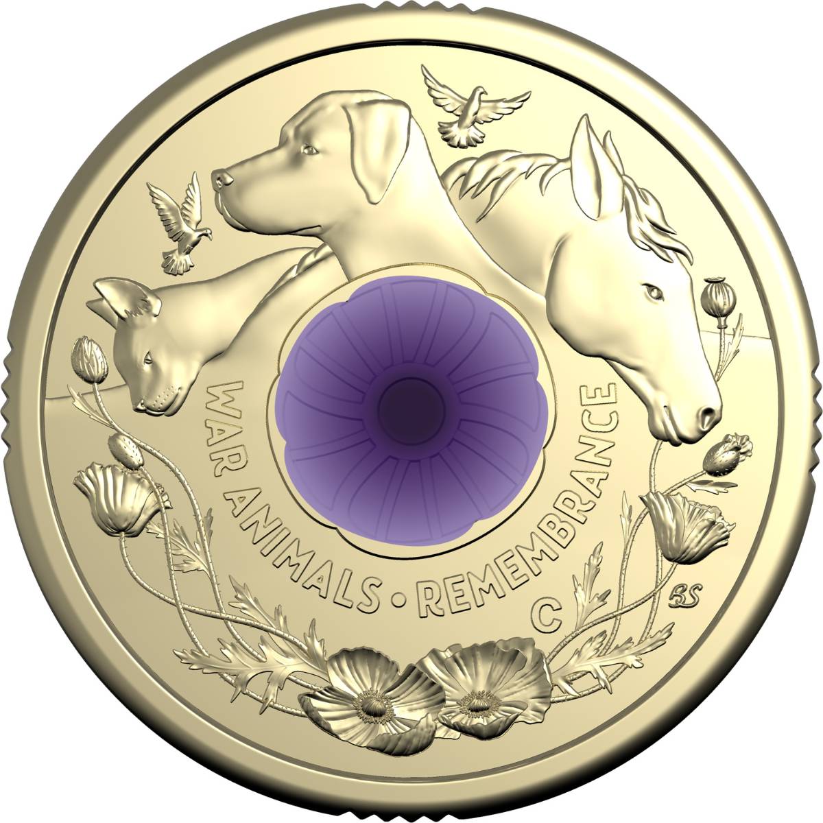 Australia War Animals Remembrance 2024 $2 C Mintmark Aluminium-Bronze Uncirculated Coin