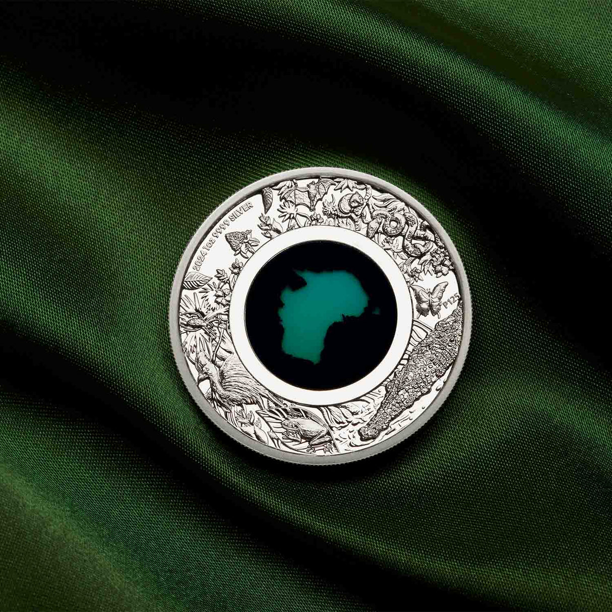 Australia Great Southern Land 2024 $1 Chrysoprase 1oz Silver Proof Coin