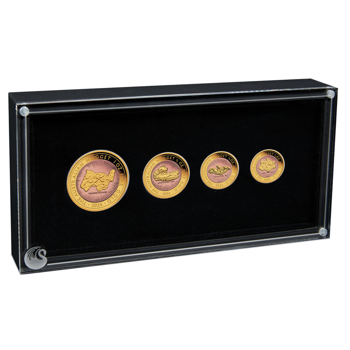 Australia First Nugget Replicas 2024 Gilded Gold Proof 4-Coin Set