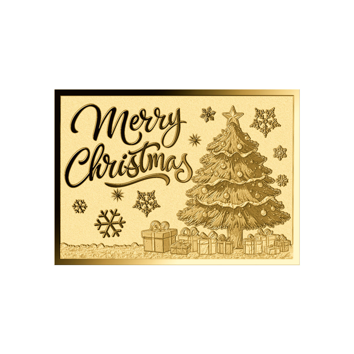 Christmas 3000Fr 1/1000oz Gold Christmas Tree Coin in Card