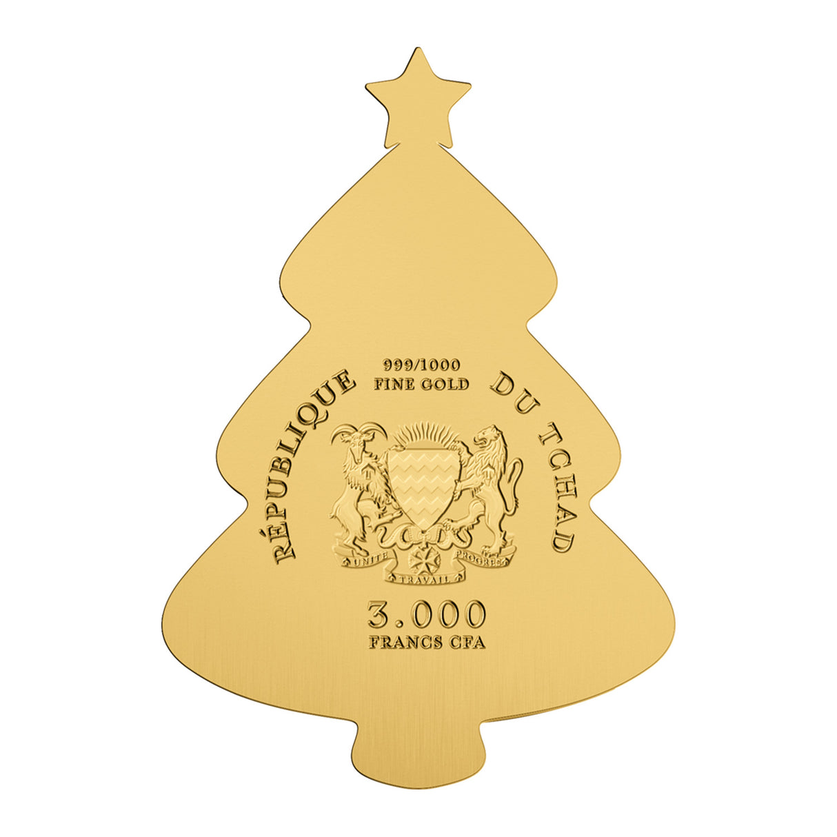 Christmas Tree Shaped 3000Fr 1/1000oz Gold Coin