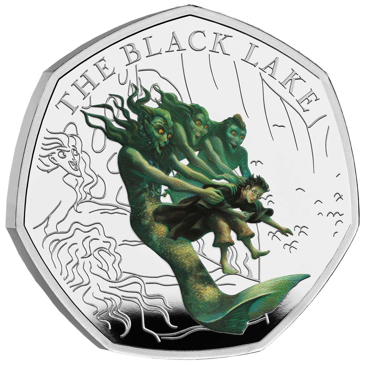 Harry Potter The Black Lake 2024 50p Colour Silver Proof Coin