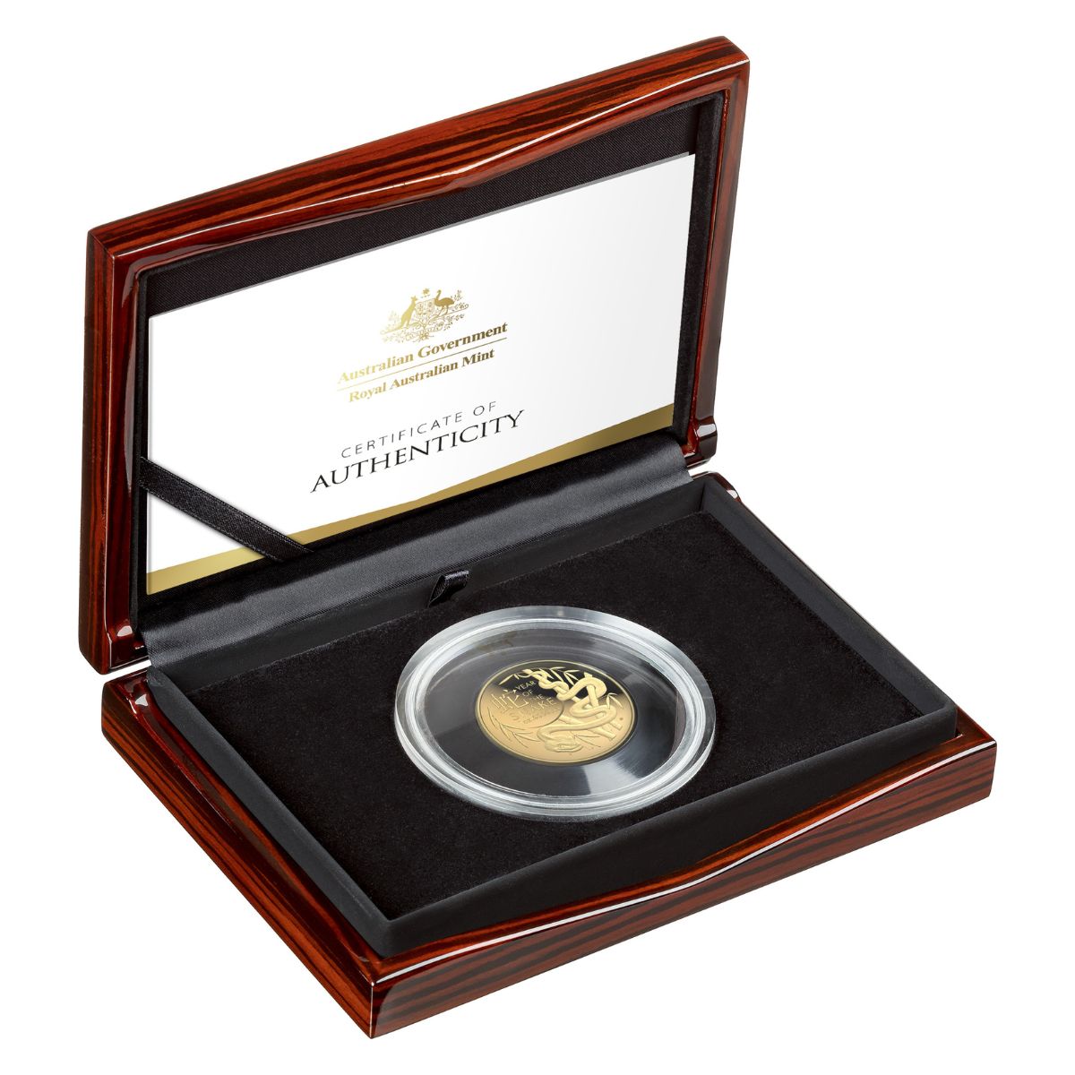 Australia Lunar Year of the Snake 2025 $100 Domed 1oz Gold Proof Coin