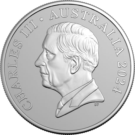 Australia Kangaroo 2024 $1 1oz Silver Frosted Uncirculated Coin