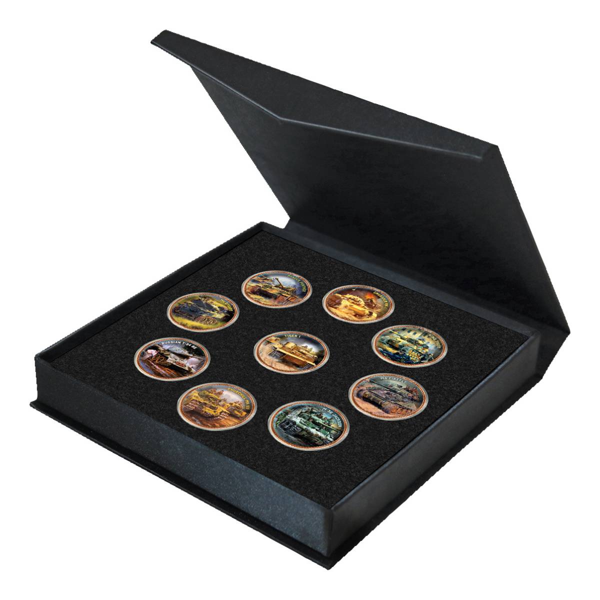 Second World War Tanks 9-Coin Enamel Penny Collection