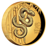 Australia Lunar Year of the Snake 2025 $100 High Relief 1oz Gold Proof Coin