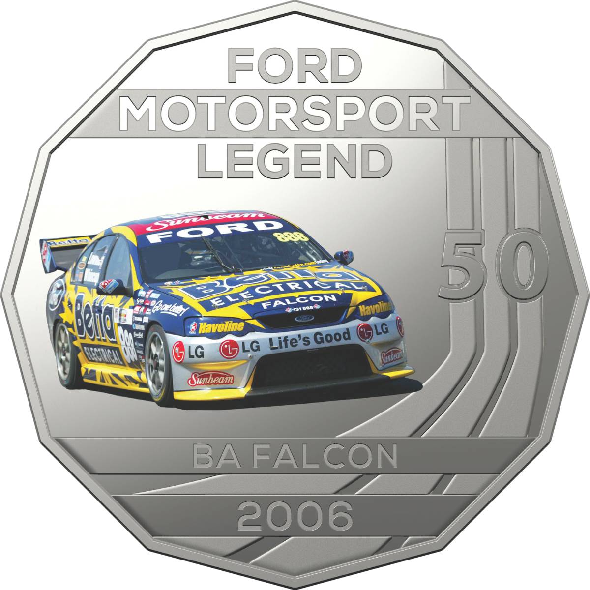 Ford BA Falcon 2018 50c Coloured Uncirculated Coin