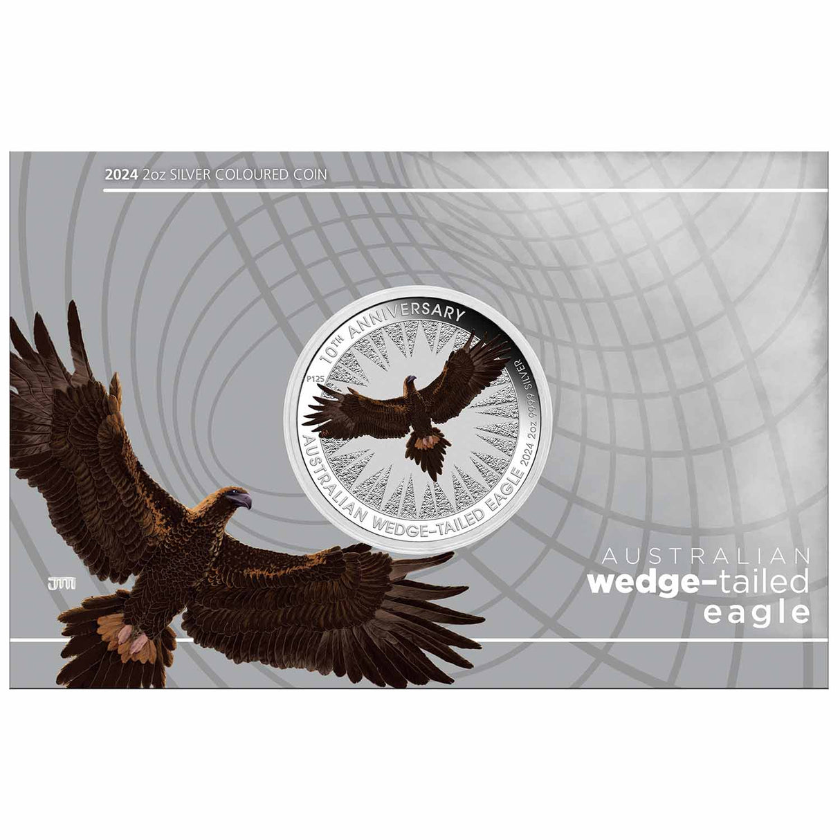 Australia Wedge-Tailed Eagle 10th Anniversary 2024 $2 Colour 2oz Silver Brilliant Uncirculated Coin