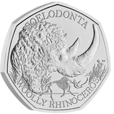 Great Britain Ice Age Woolly Rhinoceros 2024 50p Cupro-Nickel Brilliant Uncirculated Coin