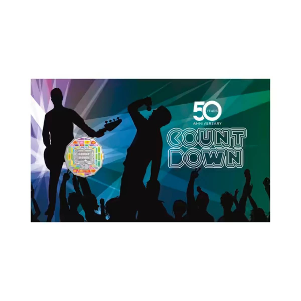 Australia Countdown 50th Anniversary 2024 50c Colour Uncirculated Stamp & Coin Cover