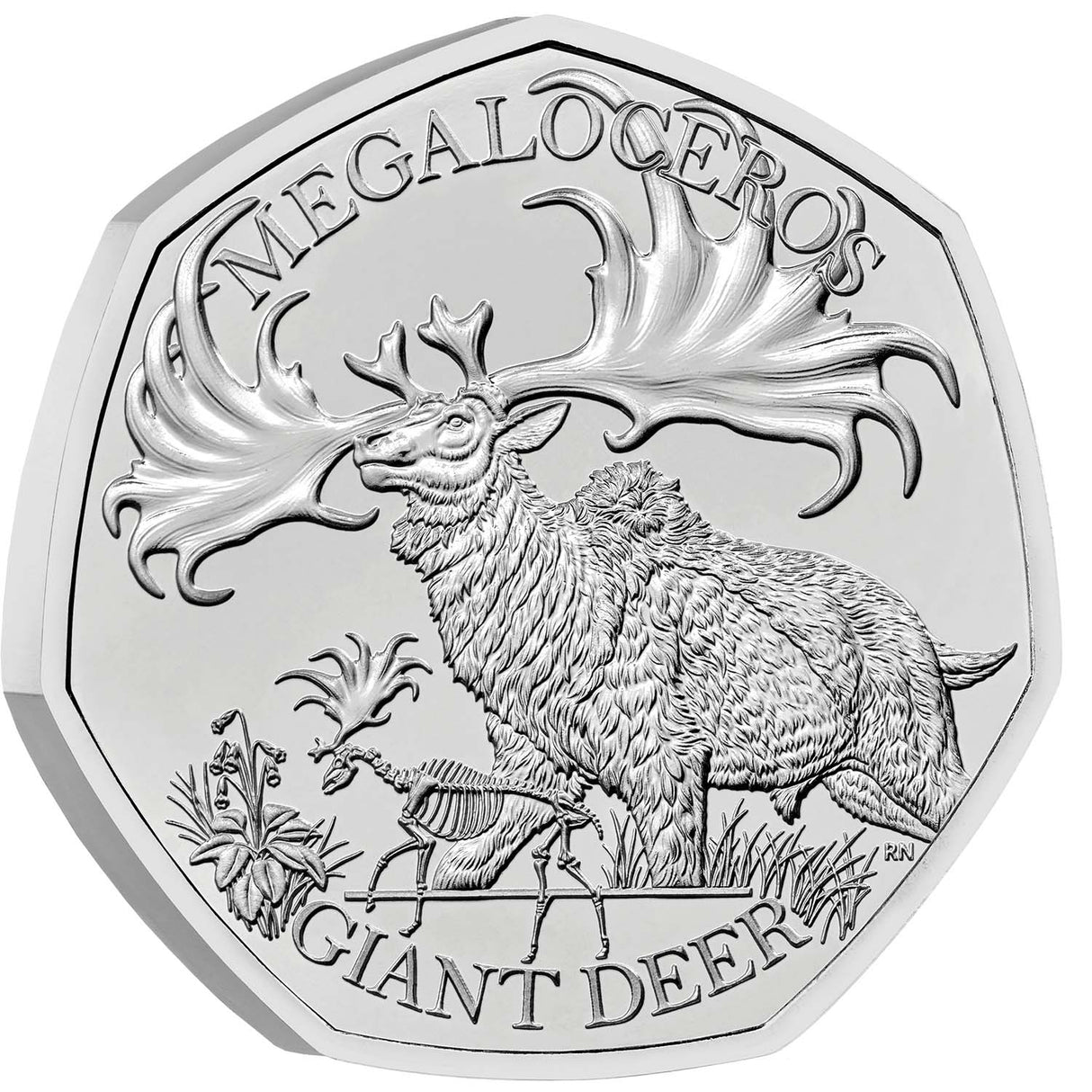 Great Britain Ice Age Giant Deer 2024 50p Cupro-Nickel Brilliant Uncirculated Coin