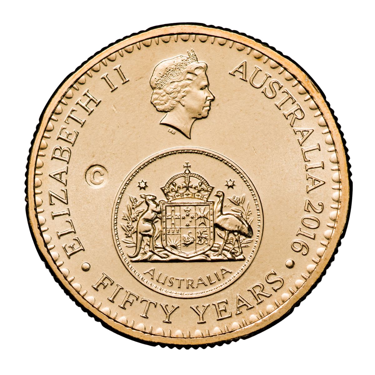 Australia 50th Anniversary Decimal Changeover 2016 $1 C Mintmark Aluminium-Bronze Uncirculated Coin