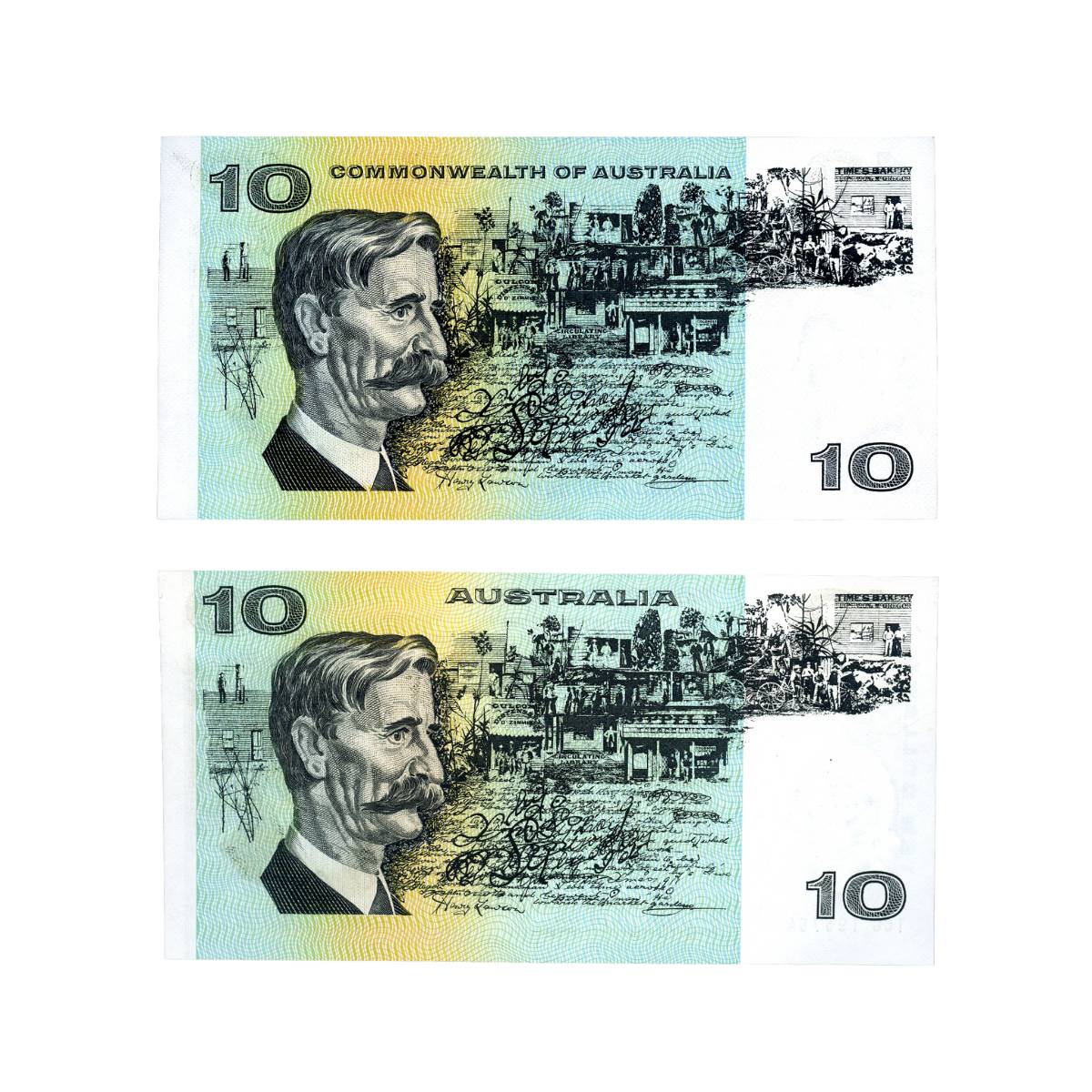 Australia Phillips/Wheeler 1972 $10 R304 Commonwealth & 1974 $10 R305 Australia Uncirculated Banknote Pair Uncirculated