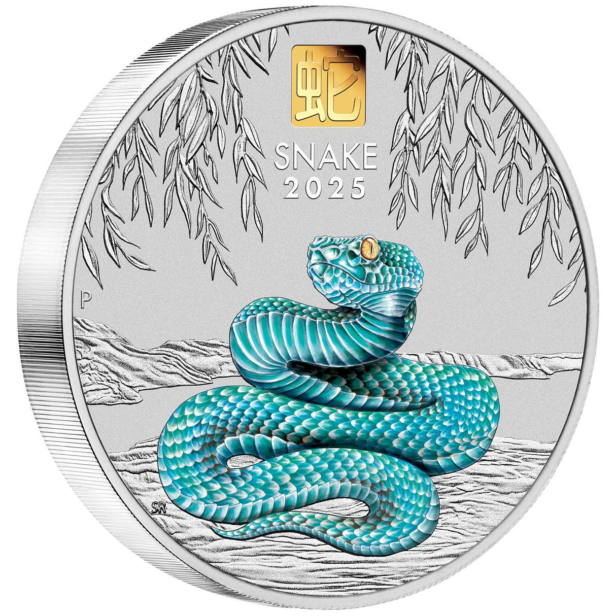 Australia Lunar Year of the Snake 2025 $30 Colour Gold-plated Privymark Kilo Silver Brilliant Uncirculated Coin