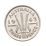 Australia George VI 1943S Threepence Choice Uncirculated Coin