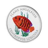 Marine Life Flame Angel Fish 2025 $5 1oz Silver Proof Coin