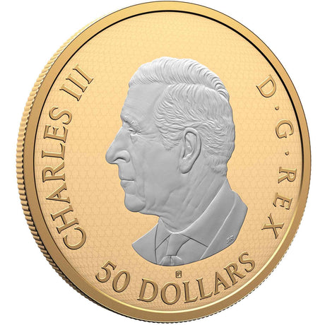 Maple Leaf 2025 $50 Gold-plated 5oz Silver Proof Coin