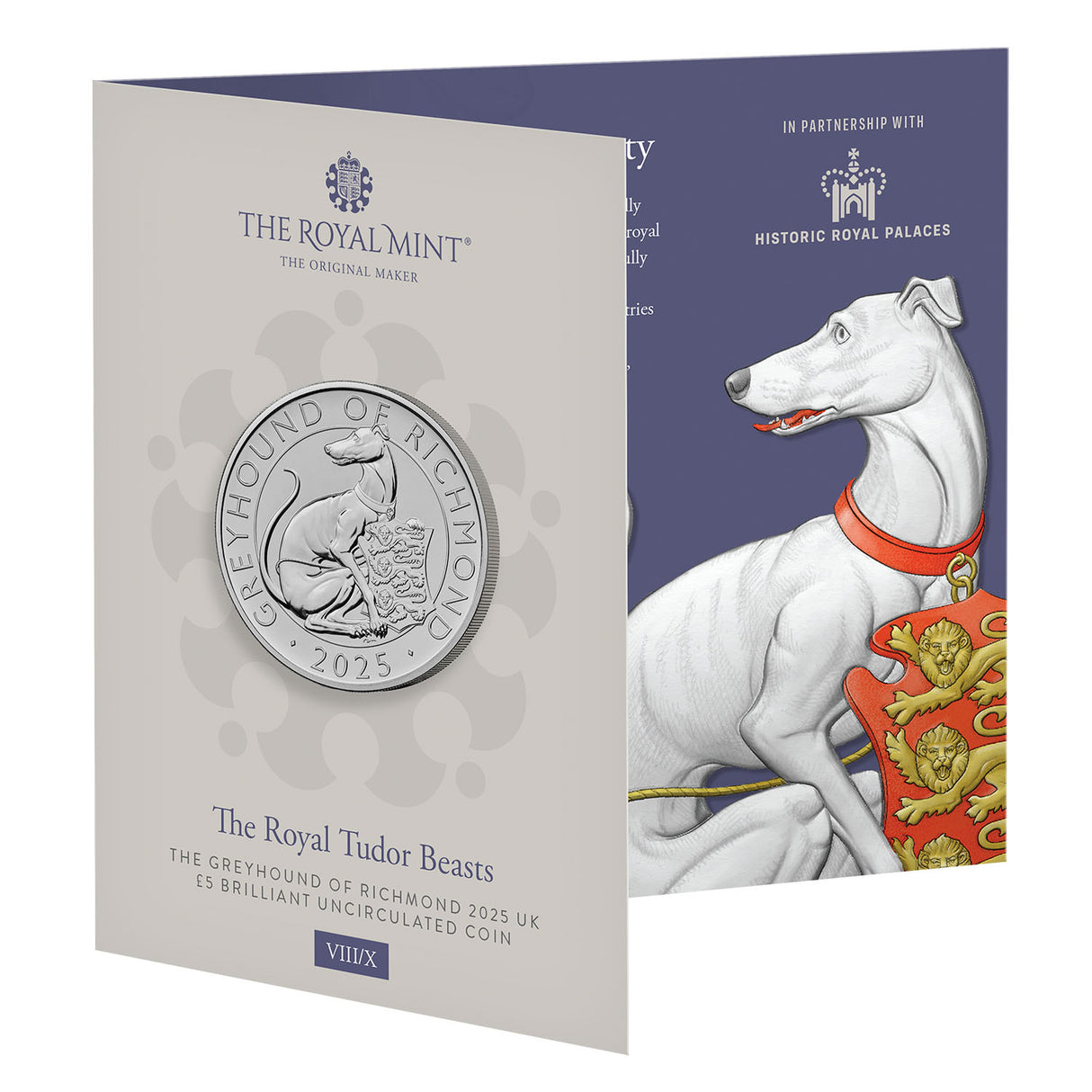 Great Britain Royal Tudor Beasts 2024 £5 Tudor Greyhound Cupro-Nickel Brilliant Uncirculated Coin