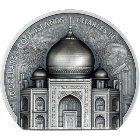 Taj Mahal 2025 $10 Ultra High Relief 2oz Silver Antique Coin