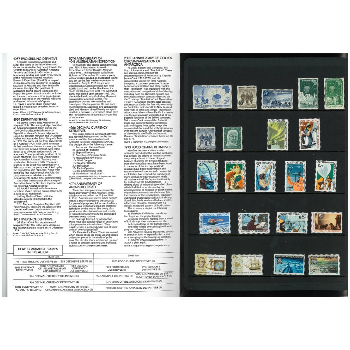 Australia 1957-80 Australian Antarctic Territory Complete 46-Stamp Collection Mint Unhinged