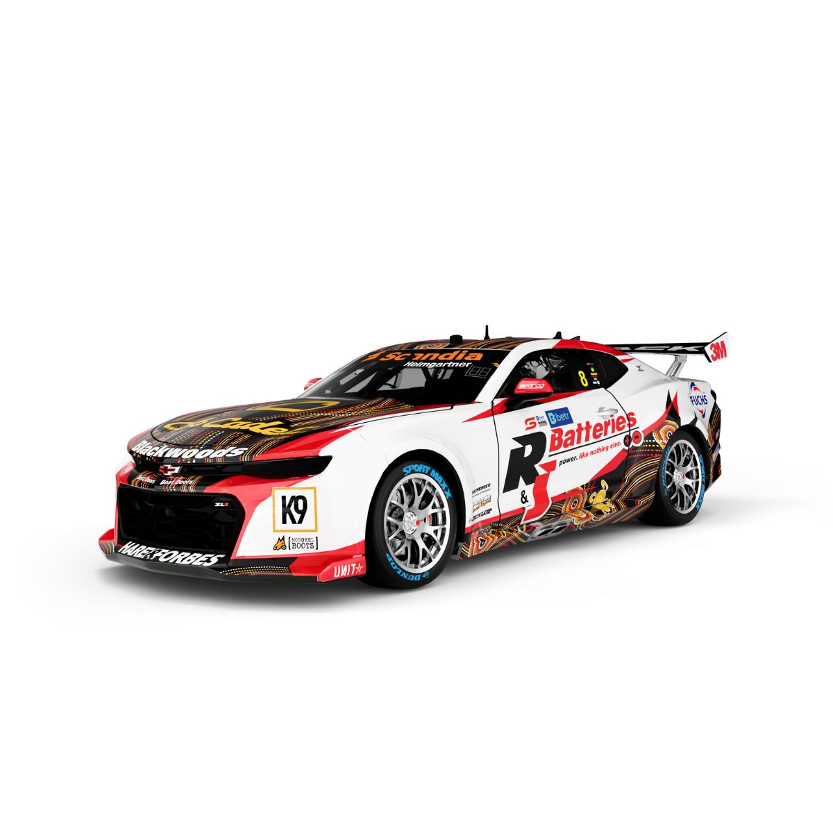 CHEVROLET CAMARO GEN3 ZL1 - BJR - HEIMGARTNER #8 - 2023 Betr Darwin Triple Crown - Race 15 RUNNER-UP - Indigenous Livery - 1:43 Scale Diecast Model Car