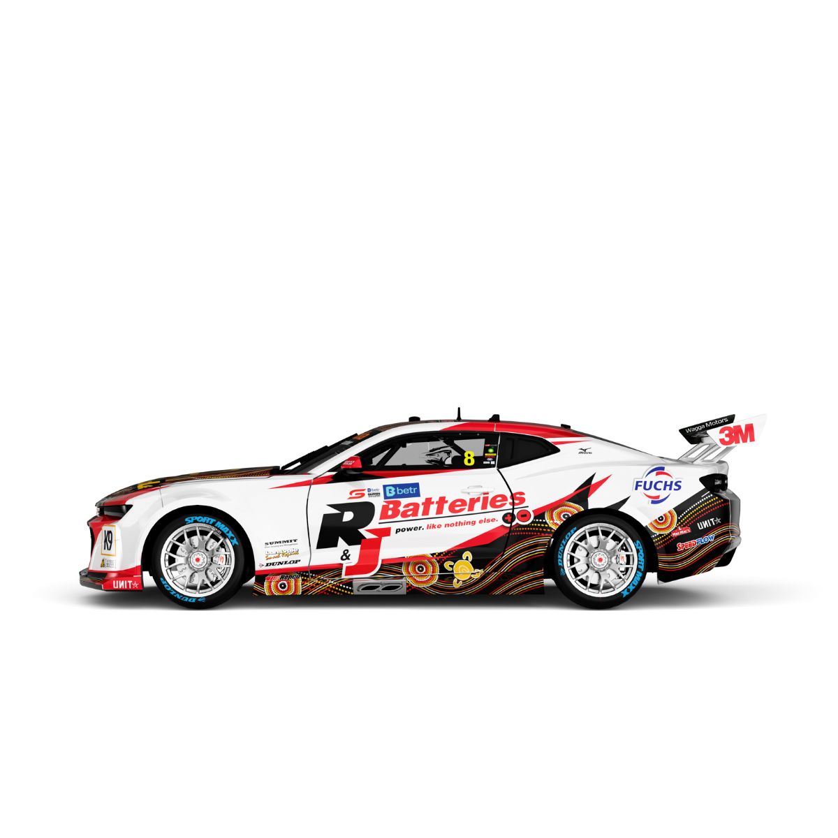 CHEVROLET CAMARO GEN3 ZL1 - BJR - HEIMGARTNER #8 - 2023 Betr Darwin Triple Crown - Race 15 RUNNER-UP - Indigenous Livery - 1:43 Scale Diecast Model Car