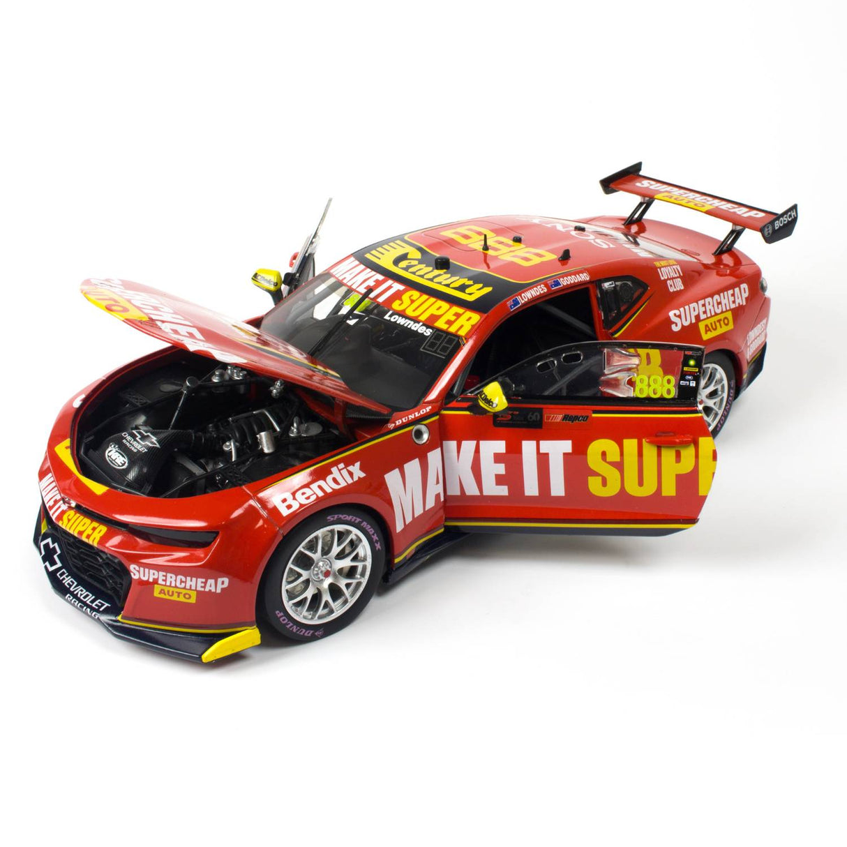 CHEVROLET CAMARO - SUPERCHEAP AUTO RACING - LOWNDES / GODDARD #888 - 2023 Bathurst 1000 WILDCARD - 1:18 Scale Diecast Model Car