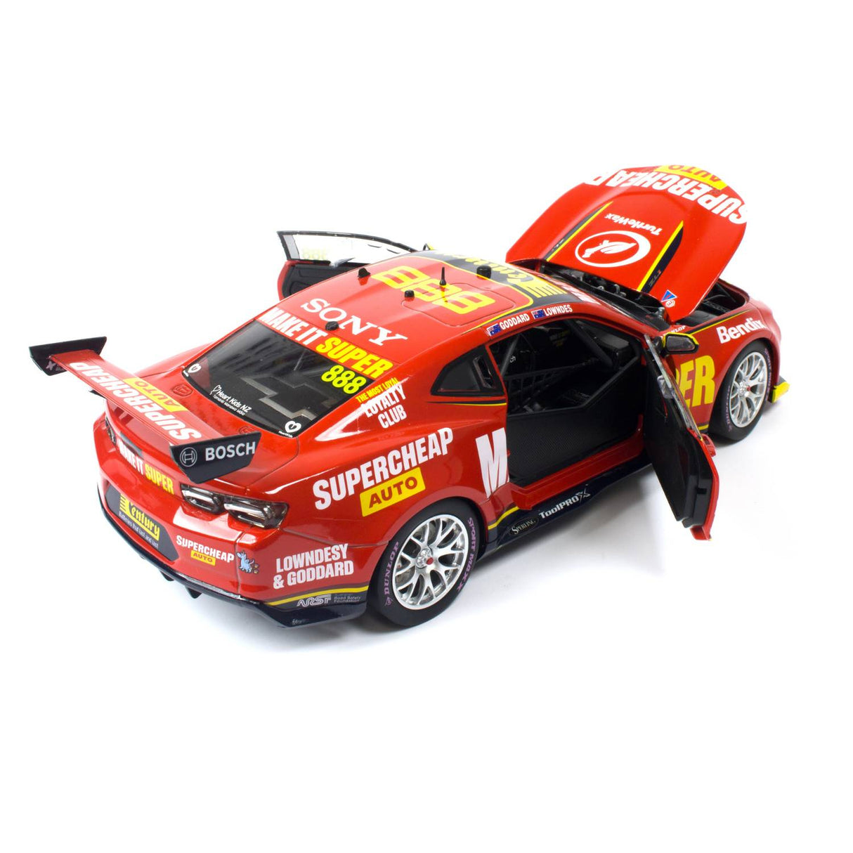 CHEVROLET CAMARO - SUPERCHEAP AUTO RACING - LOWNDES / GODDARD #888 - 2023 Bathurst 1000 WILDCARD - 1:18 Scale Diecast Model Car