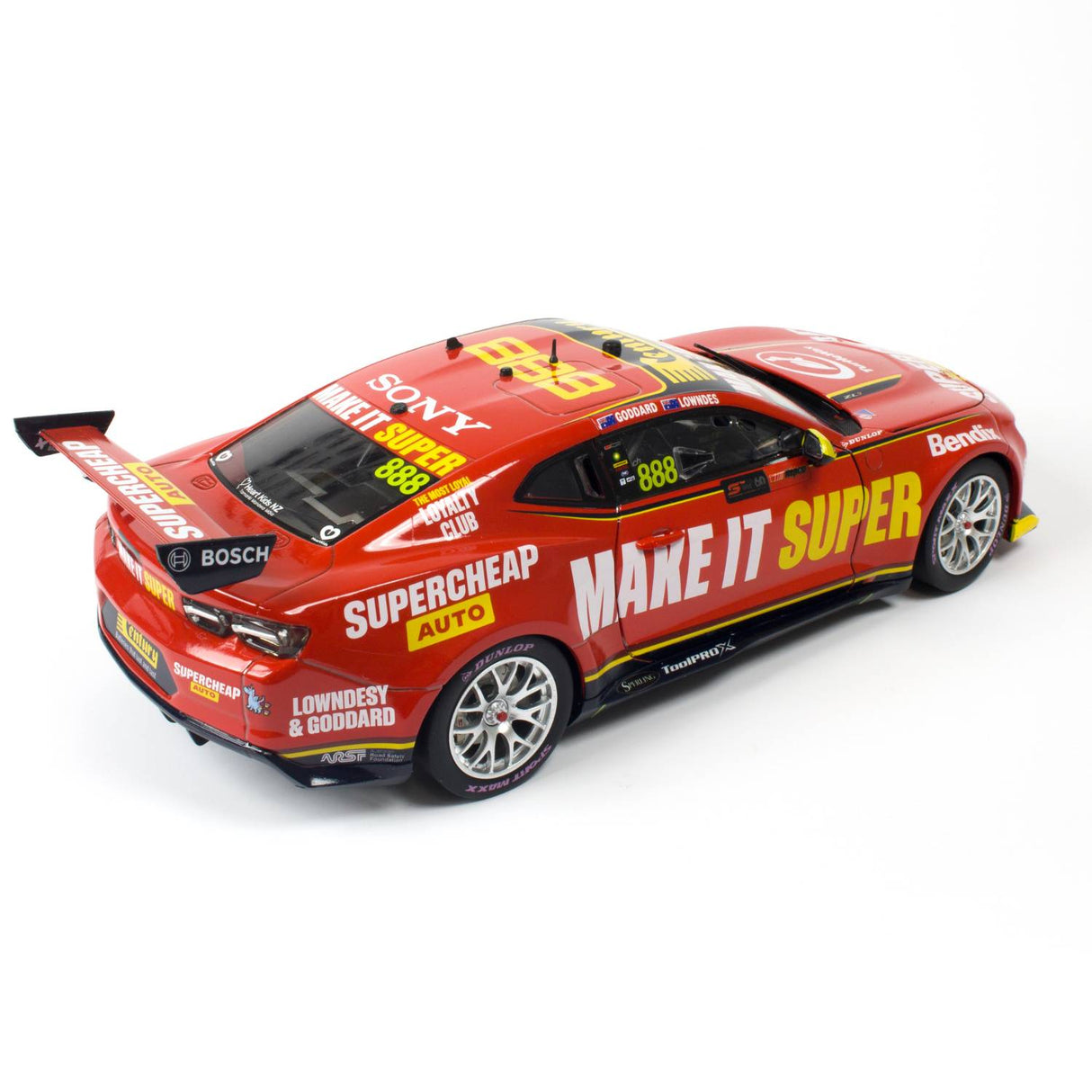 CHEVROLET CAMARO - SUPERCHEAP AUTO RACING - LOWNDES / GODDARD #888 - 2023 Bathurst 1000 WILDCARD - 1:18 Scale Diecast Model Car