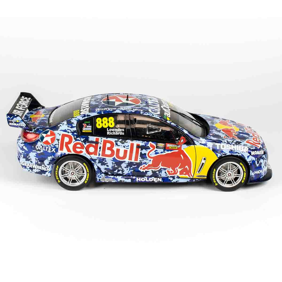 HOLDEN VF COMMODORE - RED BULL RACING #888 - LOWNDES/RICHARDS - 2014 BATHURST 1000 AIR FORCE LIVERY - 1:18 Scale Diecast Model Car