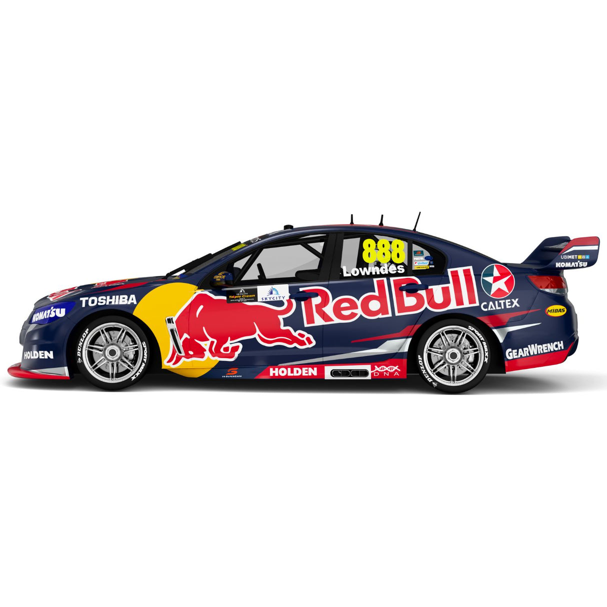 HOLDEN VF COMMODORE - RED BULL RACING AUSTRALIA - CRAIG LOWNDES #888 - 2015 - DARWIN TRIPLE CROWN - RACE 14 - FIRST DRIVER TO 100 WINS IN V8 SC HISTORY - 1:18 Scale Diecast Model Car