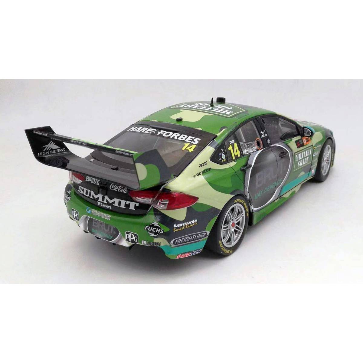 Holden ZB Commodore - Brut Military Grade - #14, T.Hazelwood - 3rd place, Race 12, Truck Assist Sydney SuperSprint - 1:43 Scale Diecast Model Car