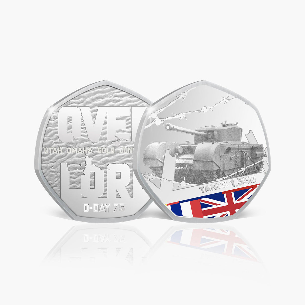 75th Anniversary of D-Day Tanks Silver-plated Prooflike Commemorative