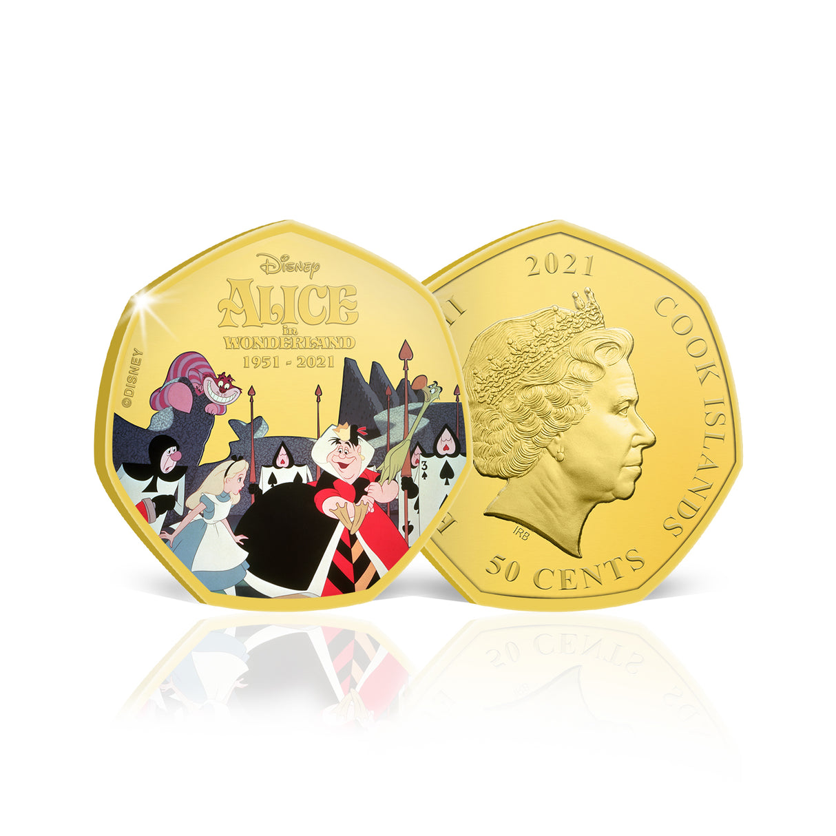 Alice in Wonderland 70th Anniversary 2021 50c Do You Play Croquet? Gold-plated Prooflike Coin