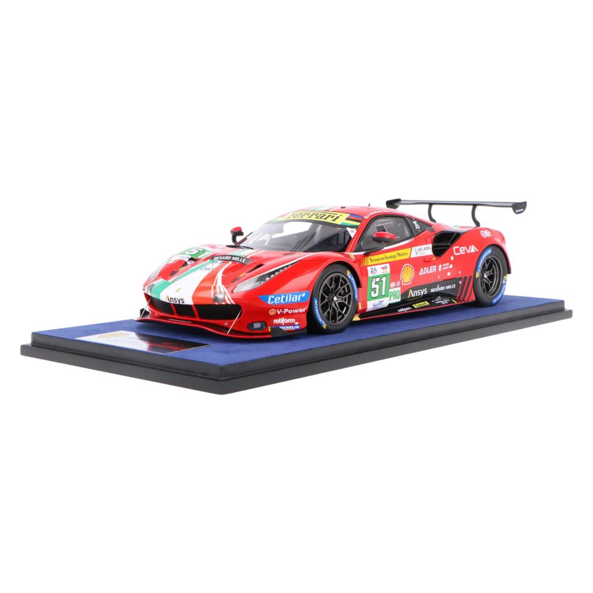 Ferrari 488 GTE EVO No.51 - AF Corse - 2nd LMGTE Pro class 24H Le Mans 2022 - A. Pier Guidi - J. Calado - D. Serra - 1:18 Scale Resin Model Car